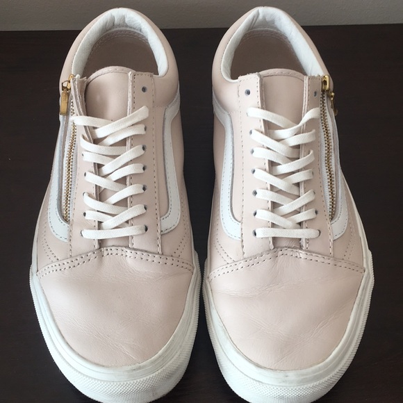 light pink leather vans